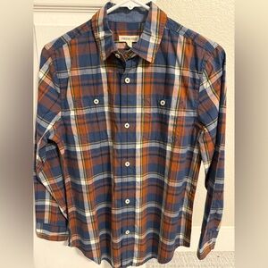 Boys Tucker and Tate Plaid Button down Shirt in Blue and Dark/burnt Orange
